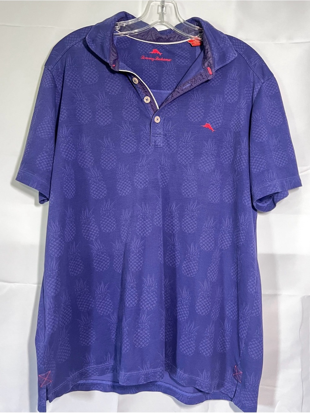 Tommy Bahama Purple Pineapple Jacquard Polo with Coral Logo
